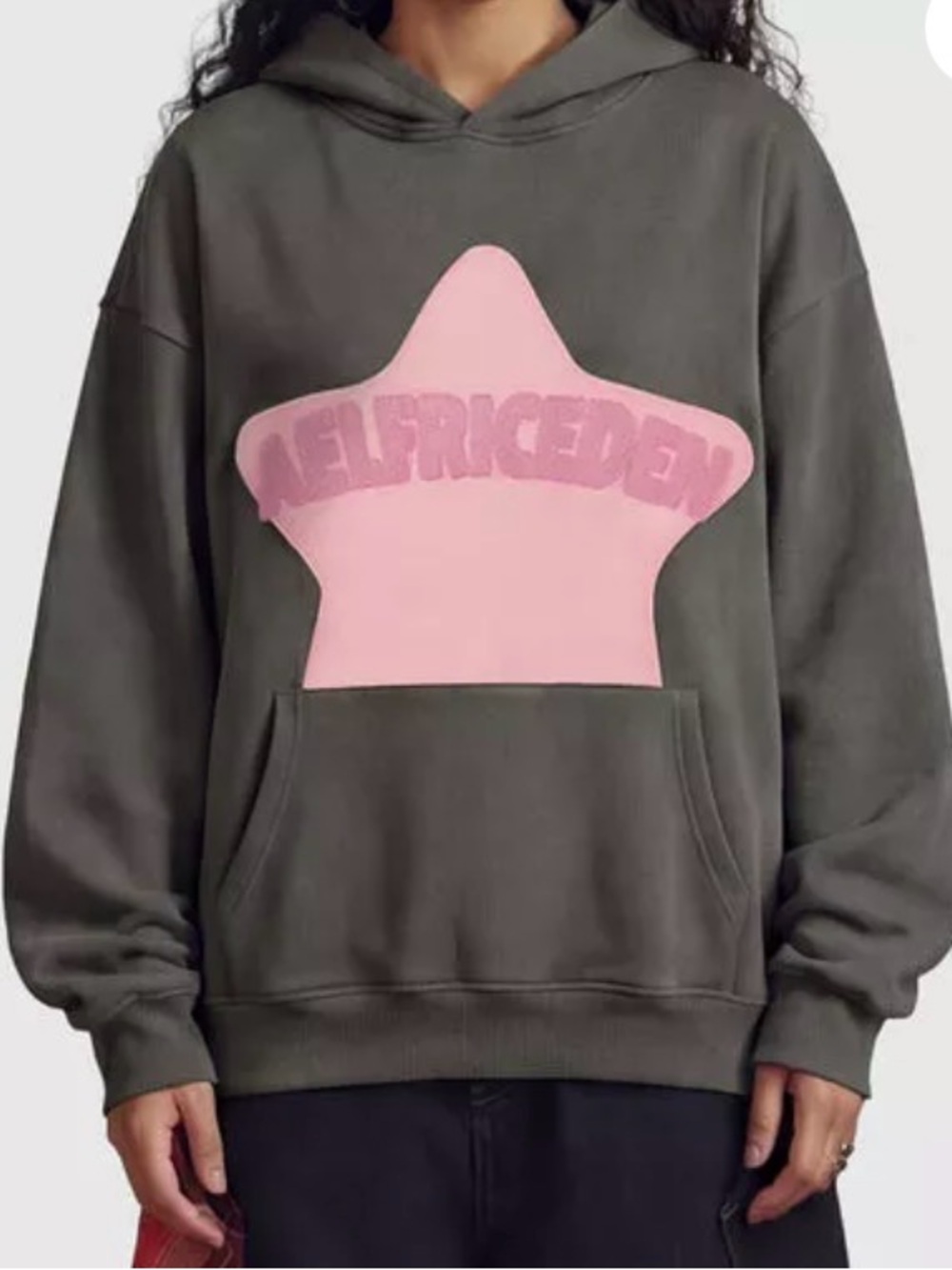 Aelfric Eden Vintage Embroidered Star V303 Hoodie Sweatshirt Large L Hooded